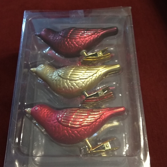 Martha Stewart Regal Holiday Bird Clips 6 Piece Set 3 Different Colors - Picture 9 of 12
